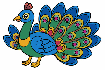 vector illustration of a peacock