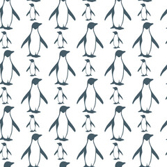 Penguin Pathways Seamless Vector Pattern Design