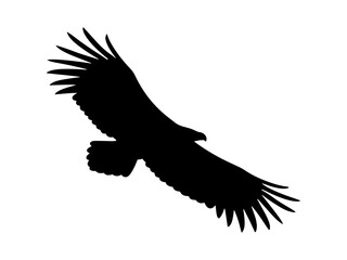 Vulture flying silhouette vector flat illustration design.