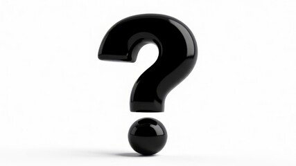 black question mark on white background