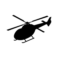 Helicopter silhouette vector flat illustration design.