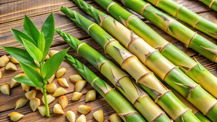 Natural green bamboo forest texture creates a serene Asian pattern