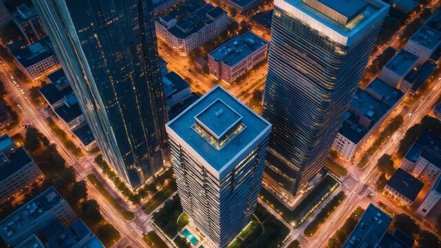Amazing aerial view of the center.