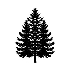 Pine tree silhouette vector illustration