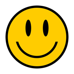 Fototapeta premium Smiley icon. Smiley face flat icon. Yellow smile symbol