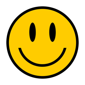 Smiley icon. Smiley face flat icon. Yellow smile symbol
