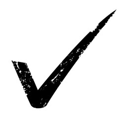 Checkmark icon chalk drawn. Flat simple textured check mark © Maxim Filitov