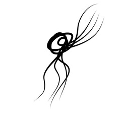 Illustration of black hair strands