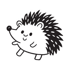 A vector illustration of a joyful hedgehog with raised quills. 