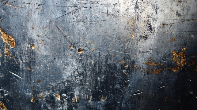 Distressed metal texture with corrosion marks and surface abrasion depicting age