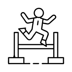 Person Overcoming Obstacles by Jumping Over a Barrier  