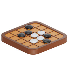 3D icon of go board game in isometric