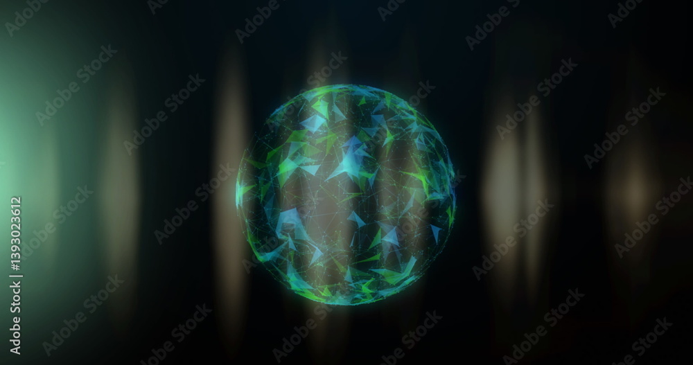 Poster image of globe with networks of connections over glowing light trails