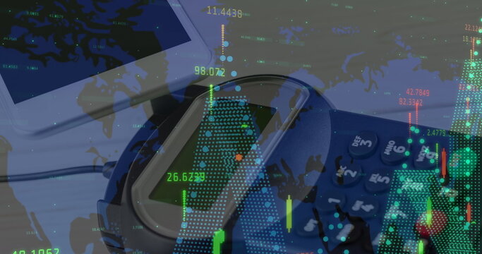 Image of financial data processing over credit card terminal