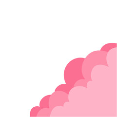 Pink clouds border frame. Vector illustration.
