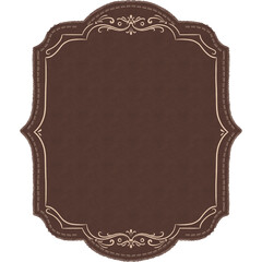 Dark Brown Vintage Label Frame – Blank Ornamental Tag PNG for Journaling and Scrapbooking