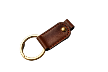 black leather belt isolated on transparent background