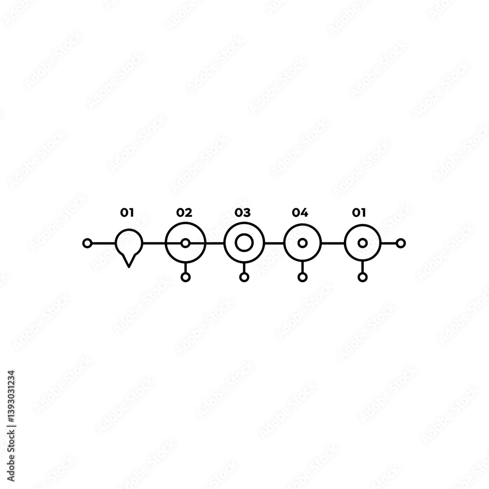 Poster simple process diagram: an abstract diagram shows the process flow with a set of circles indicating 