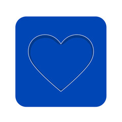 Love's Embrace: A minimalist heart icon within a vibrant blue square, symbolizing love, affection, and positive emotions. A clean, modern design that captures the essence of compassion and care.