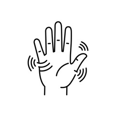 Hand Gesture: Illustrative representation of a hand displaying a specific gesture.
