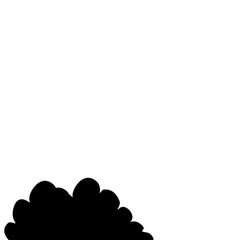 Flat Style Bush Silhouette