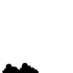 Flat Style Bush Silhouette