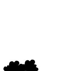 Flat Style Bush Silhouette