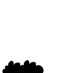 Flat Style Bush Silhouette