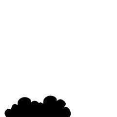 Flat Style Bush Silhouette