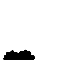 Flat Style Bush Silhouette