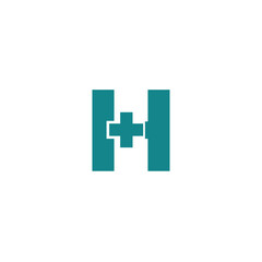 Health and Healing Emblem: A simple yet impactful medical logo representing healthcare, featuring a distinctive cross symbol integrated into a letter 
