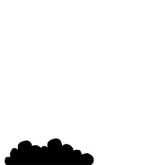 Flat Style Bush Silhouette