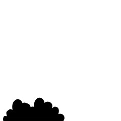 Flat Style Bush Silhouette
