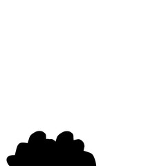 Flat Style Bush Silhouette