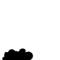 Flat Style Bush Silhouette