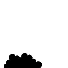 Flat Style Bush Silhouette