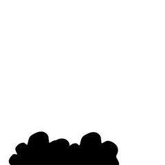 Flat Style Bush Silhouette