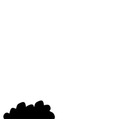 Flat Style Bush Silhouette
