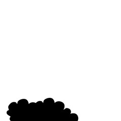 Flat Style Bush Silhouette