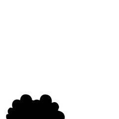 Flat Style Bush Silhouette