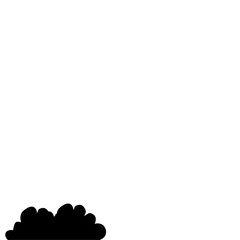 Flat Style Bush Silhouette
