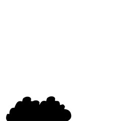 Flat Style Bush Silhouette