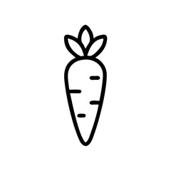 A vibrant, healthy carrot, a symbol of fresh produce and wholesome goodness, depicted in a bold, clean line art style.