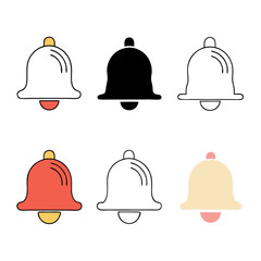 A collection of charming bell icons in various colors and styles, perfect for notifications or alerts, showcasing simple yet appealing designs.