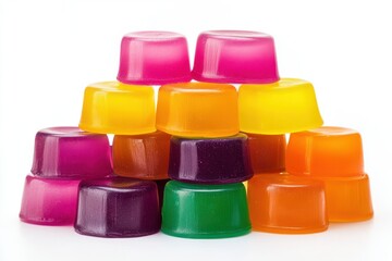 Assorted Jelly Candies on White