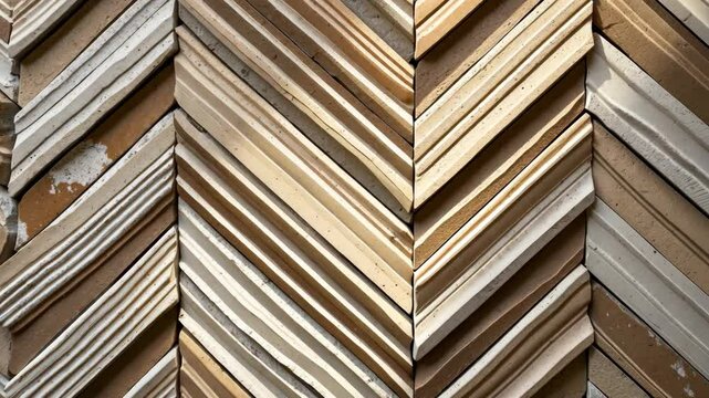 Brick garden with herringbone wall texture