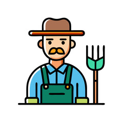 Obraz premium farmer colored icon on transparent background 