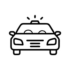 Police Car Icon for Law Enforcement and Security Themes