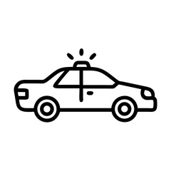 Police Car Icon for Law Enforcement and Security Themes