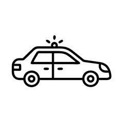 Police Car Icon for Law Enforcement and Security Themes
